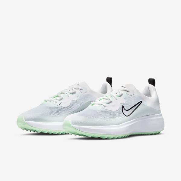 Nike Ace Summerlite Golfove Topanky Damske Biele Platina Mätové Čierne | NK864CHQ