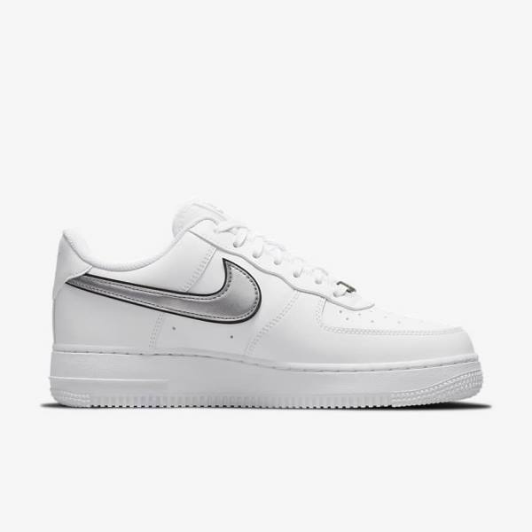 Nike Air Force 1 07 Essential Tenisky Damske Biele Čierne Metal Strieborne | NK134FPM