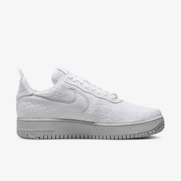 Nike Air Force 1 Crater Flyknit Next Nature Tenisky Panske Biele Platina Biele | NK912UMC