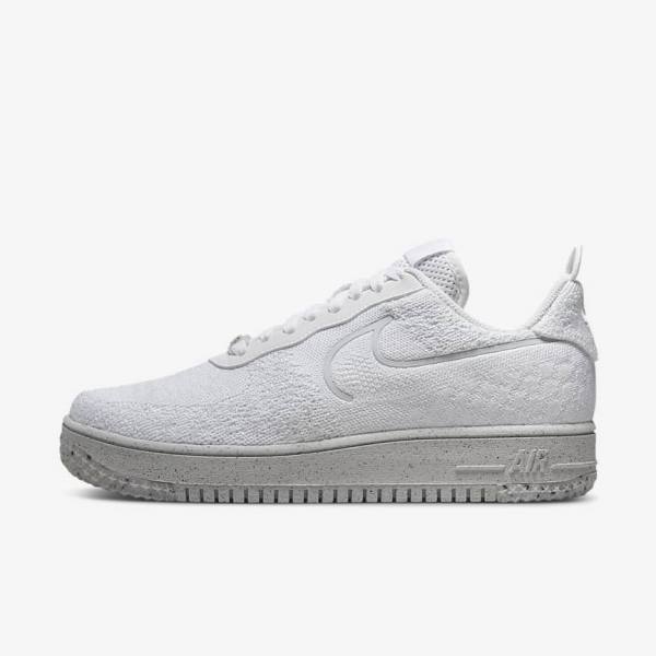 Nike Air Force 1 Crater Flyknit Next Nature Tenisky Panske Biele Platina Biele | NK912UMC