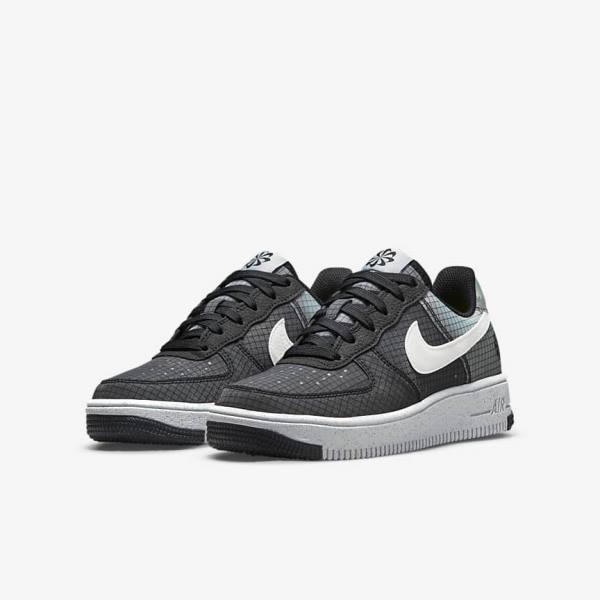 Nike Air Force 1 Crater Older Tenisky Detske Čierne Biele | NK532NIW