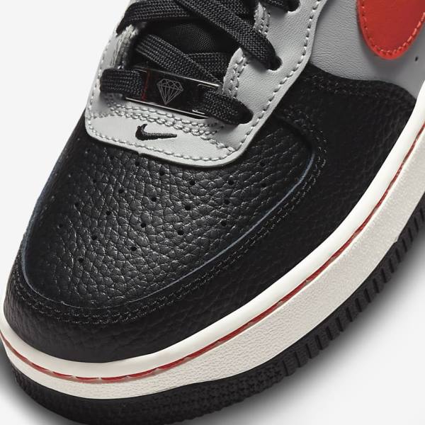 Nike Air Force 1 EMB Older Tenisky Detske Čierne Siva Červené | NK529YMV