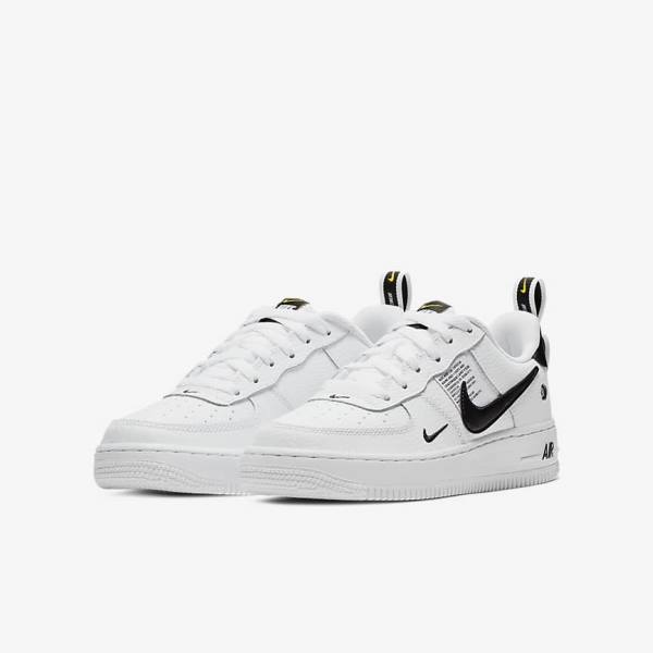 Nike Air Force 1 LV8 Utility Older Tenisky Detske Biele Čierne Žlté Biele | NK679HNR