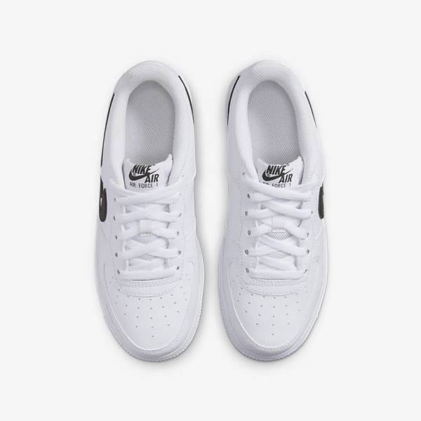 Nike Air Force 1 Older Tenisky Detske Biele Čierne | NK863KMJ