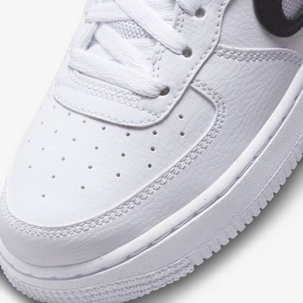 Nike Air Force 1 Older Tenisky Detske Biele Čierne | NK863KMJ