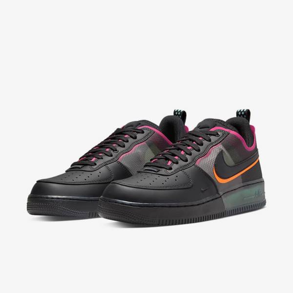 Nike Air Force 1 React Tenisky Panske Čierne Oranžové Ruzove Čierne | NK938QVS