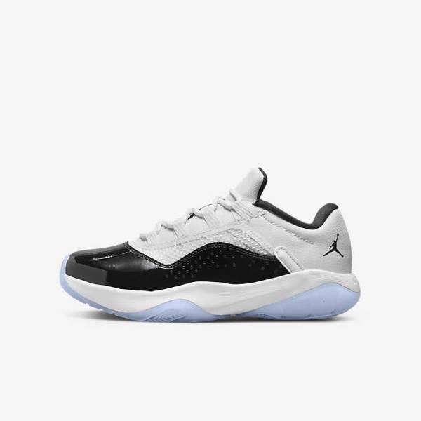 Nike Air Jordan 11 CMFT Low Older Tenisky Detske Biele Čierne | NK154VFX