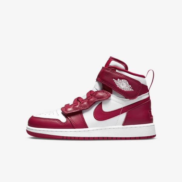 Nike Air Jordan 1 Hi FlyEase Older Jordan Tenisky Detske Červené Biele | NK165ADE