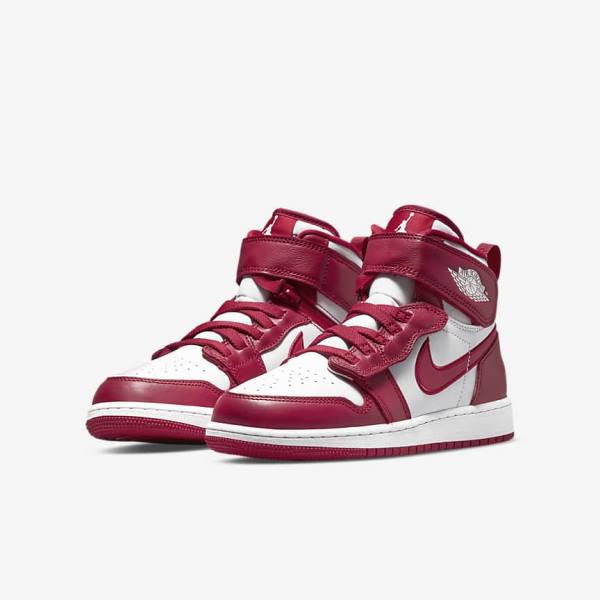 Nike Air Jordan 1 Hi FlyEase Older Tenisky Detske Červené Biele | NK469RIJ