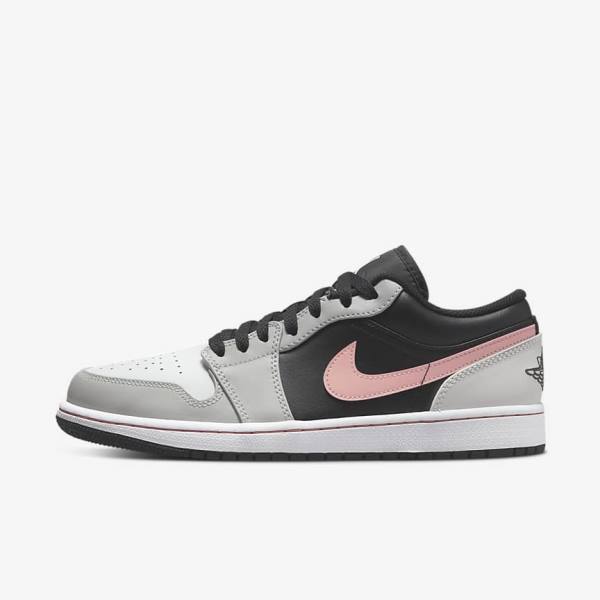 Nike Air Jordan 1 Low Jordan Tenisky Panske Čierne Siva Biele Koralove | NK206KBV