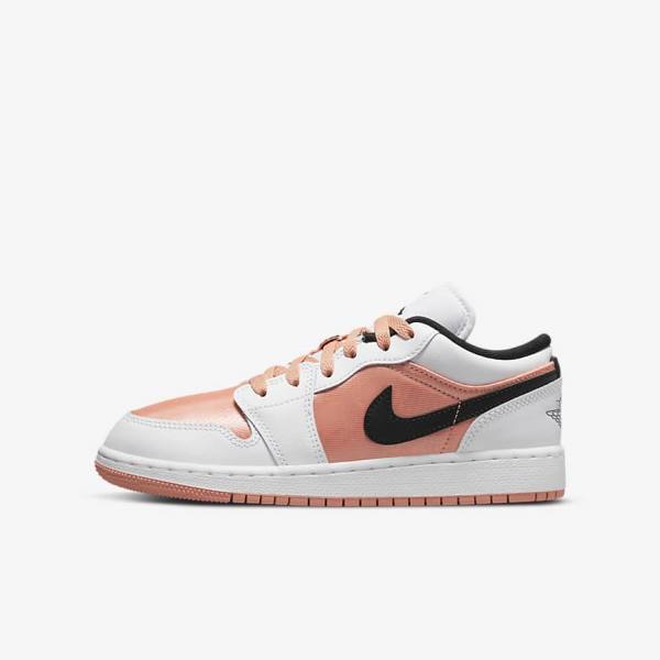 Nike Air Jordan 1 Low Older Jordan Tenisky Detske Biele Čierne | NK471HZV