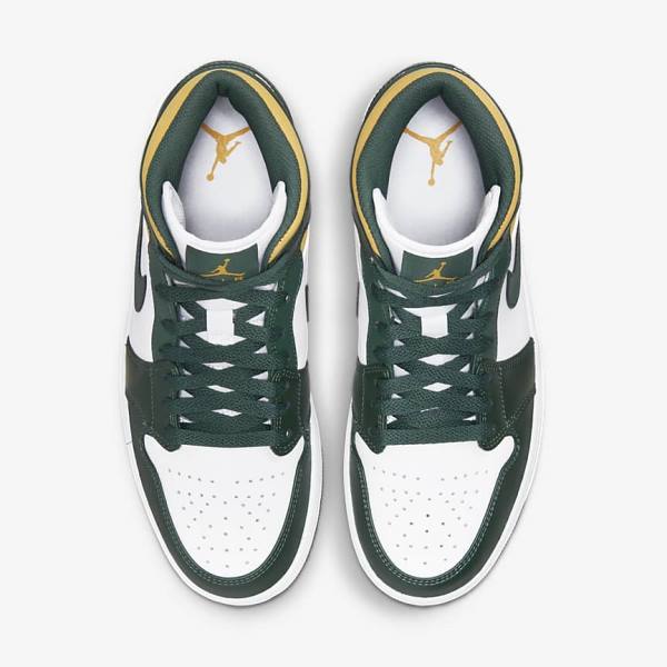 Nike Air Jordan 1 Stredne Jordan Tenisky Panske Zelene Biele | NK205FEL