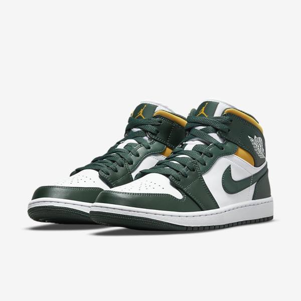 Nike Air Jordan 1 Stredne Jordan Tenisky Panske Zelene Biele | NK205FEL