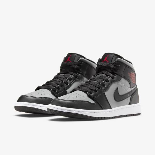 Nike Air Jordan 1 Stredne Jordan Tenisky Panske Čierne Siva Biele Červené | NK642ZXH