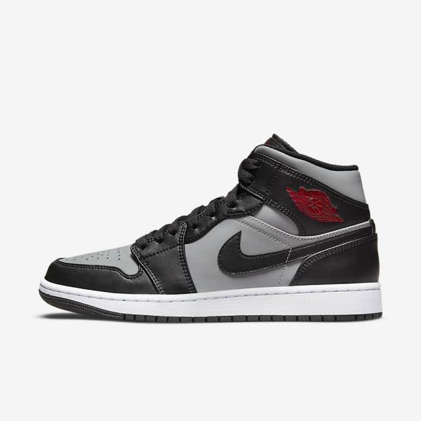 Nike Air Jordan 1 Stredne Jordan Tenisky Panske Čierne Siva Biele Červené | NK642ZXH