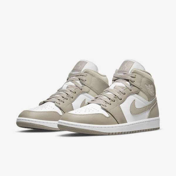 Nike Air Jordan 1 Stredne Jordan Tenisky Panske Siva Biele Svetlo Béžové | NK651CUE