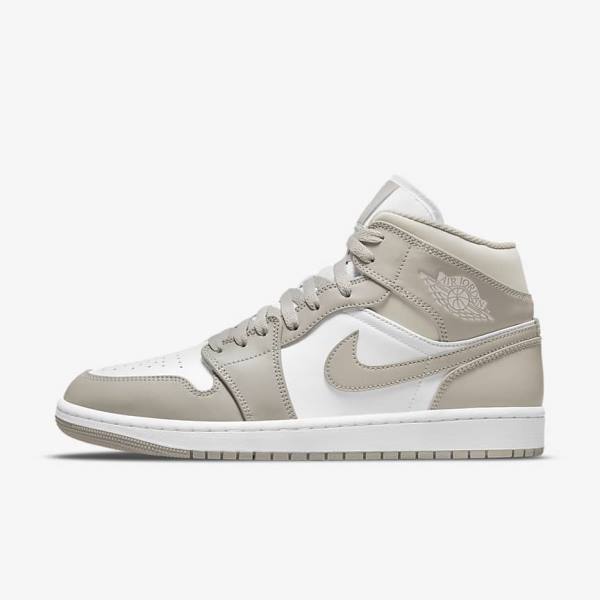 Nike Air Jordan 1 Stredne Jordan Tenisky Panske Siva Biele Svetlo Béžové | NK651CUE