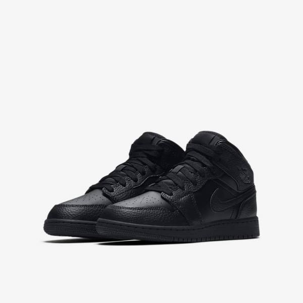 Nike Air Jordan 1 Stredne Older Tenisky Detske Čierne | NK034PLX