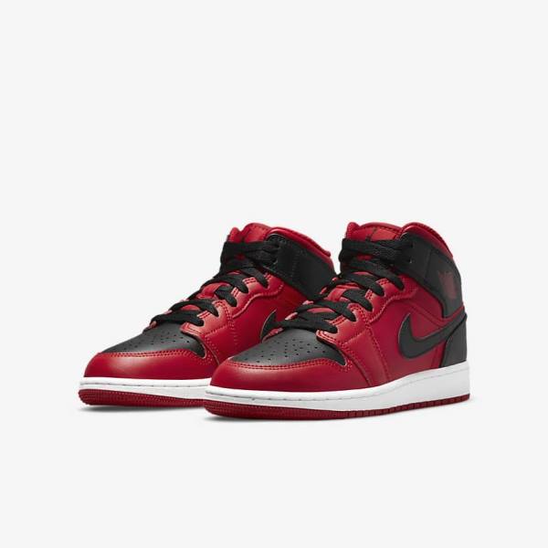 Nike Air Jordan 1 Stredne Older Tenisky Detske Červené Biele Čierne | NK789GXC