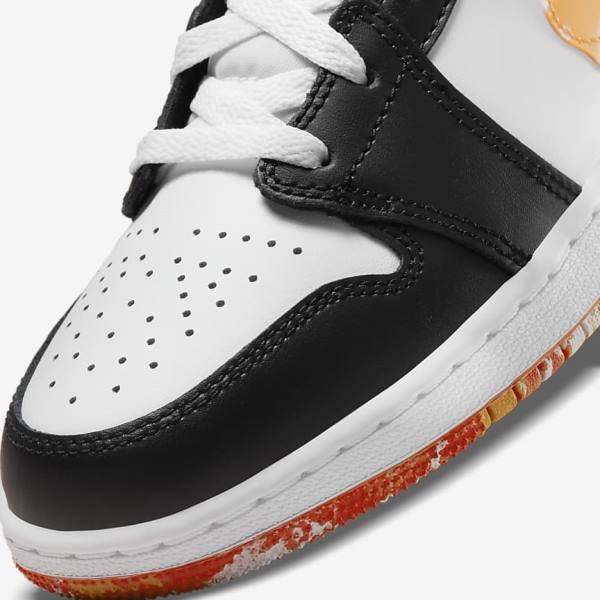 Nike Air Jordan 1 Stredne SE Older Tenisky Detske Čierne Oranžové Biele | NK198ICX