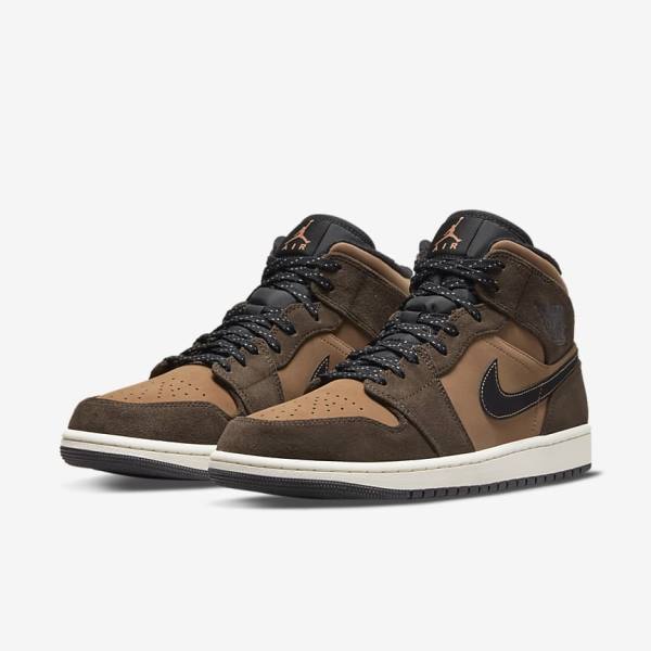 Nike Air Jordan 1 Stredne SE Tenisky Panske Tmavo Čokoláda Hnede Čierne Červené | NK374XIS