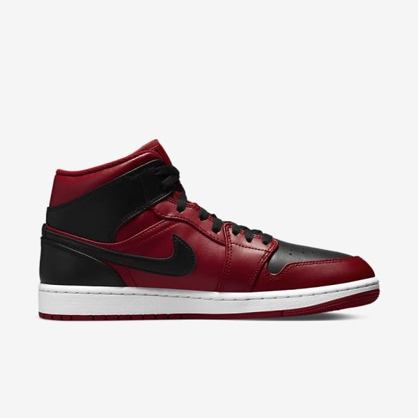 Nike Air Jordan 1 Stredne Tenisky Panske Červené Biele Čierne | NK895BRK