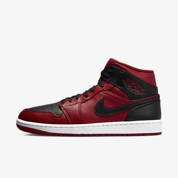 Nike Air Jordan 1 Stredne Tenisky Panske Červené Biele Čierne | NK895BRK