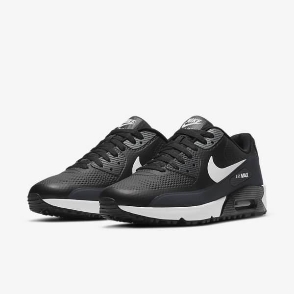 Nike Air Max 90 G Golfove Topanky Damske Čierne Tmavo Siva Biele | NK013ZYE