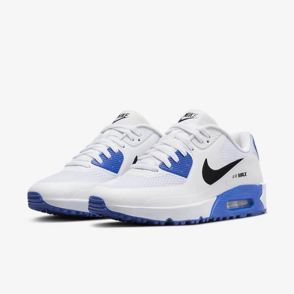 Nike Air Max 90 G Golfove Topanky Damske Biele Modre Platina Čierne | NK241RGF