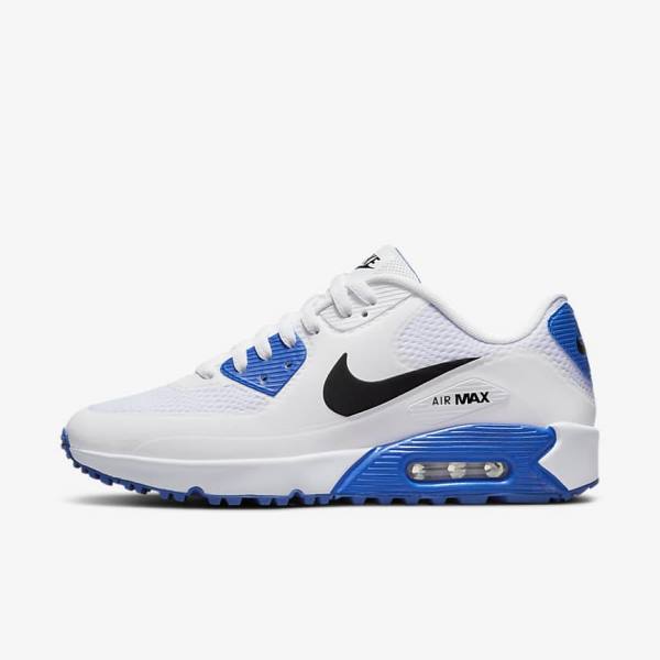 Nike Air Max 90 G Golfove Topanky Damske Biele Modre Platina Čierne | NK241RGF