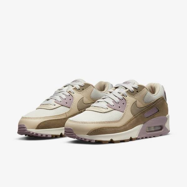 Nike Air Max 90 Tenisky Damske Hnede Svetlo Nachový Hnedožltý | NK813DHM