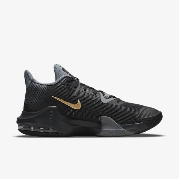 Nike Air Max Impact 3 Basketbalove Tenisky Panske Čierne Siva Tmavo Siva Metal Zlate | NK694ACW