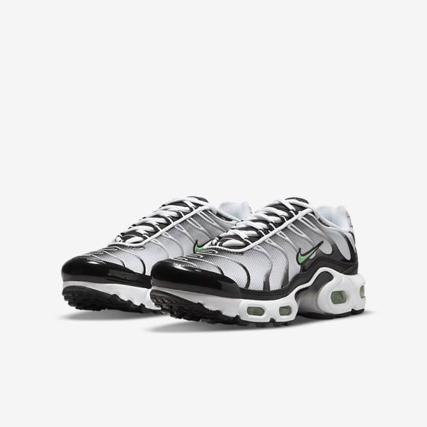 Nike Air Max Plus Older Tenisky Detske Biele Čierne Strieborne Mätové | NK369OUS