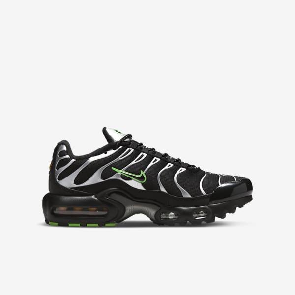 Nike Air Max Plus Older Tenisky Detske Čierne Zelene Metal Strieborne Čierne | NK345CLI