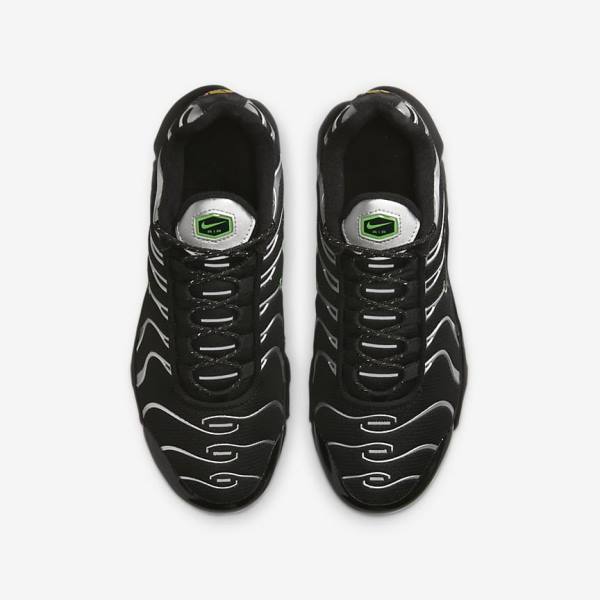 Nike Air Max Plus Older Tenisky Detske Čierne Zelene Metal Strieborne Čierne | NK345CLI