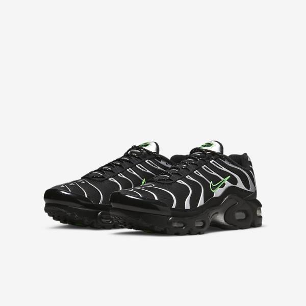 Nike Air Max Plus Older Tenisky Detske Čierne Zelene Metal Strieborne Čierne | NK345CLI