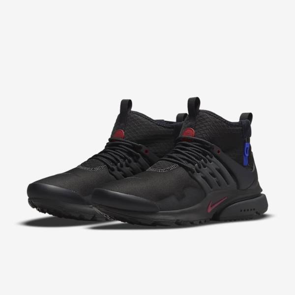 Nike Air Presto Stredne Utility Tenisky Panske Čierne Tmavo Siva Modre Červené | NK753LWV