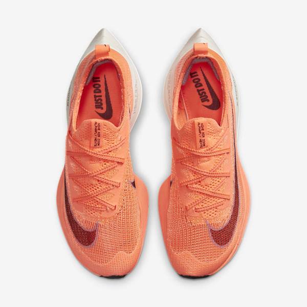 Nike Air Zoom Alphafly NEXT% Flyknit Cestne Zavodne Bežecké Tenisky Damske Svetlo Mango Metal Červené Hnede Čierne | NK293CVQ