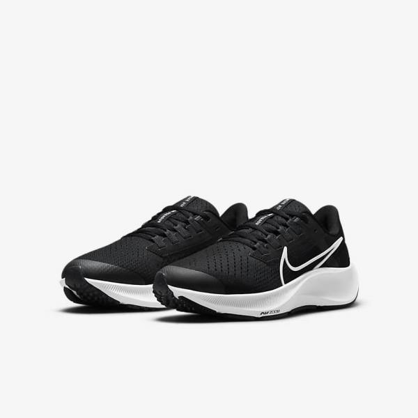 Nike Air Zoom Pegasus 38 Older Cestne Bežecké Tenisky Detske Čierne Tmavo Siva Biele | NK240XSI