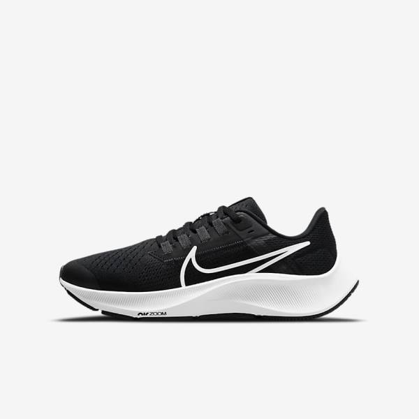 Nike Air Zoom Pegasus 38 Older Cestne Bežecké Tenisky Detske Čierne Tmavo Siva Biele | NK240XSI