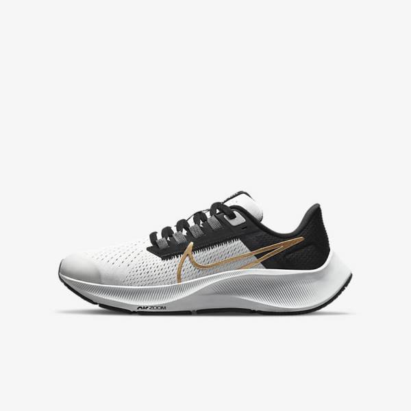 Nike Air Zoom Pegasus 38 Older Cestne Bežecké Tenisky Detske Svetlo Siva Metal Zlate | NK403ECY