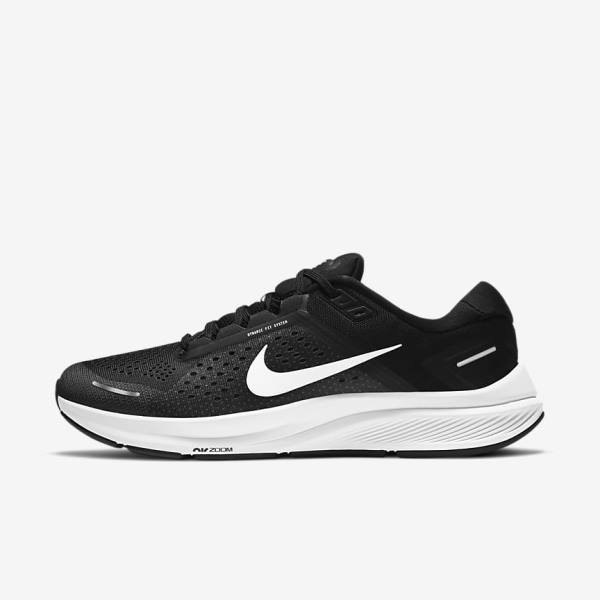 Nike Air Zoom Structure 23 Cestne Bežecké Tenisky Panske Čierne Tmavo Siva Biele | NK981JMF