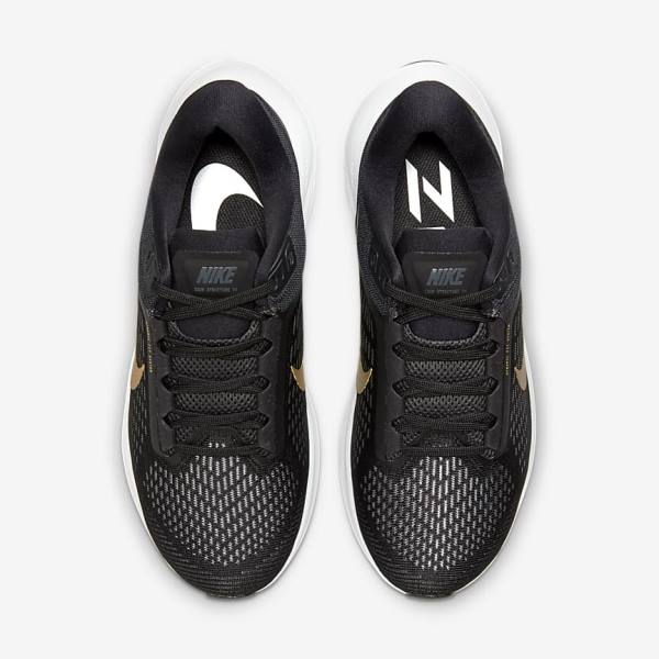 Nike Air Zoom Structure 24 Cestne Bežecké Tenisky Damske Čierne Tmavo Siva Metal Zlate | NK307VSY