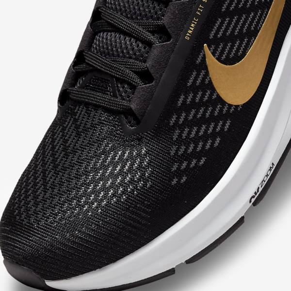 Nike Air Zoom Structure 24 Cestne Bežecké Tenisky Damske Čierne Tmavo Siva Metal Zlate | NK307VSY