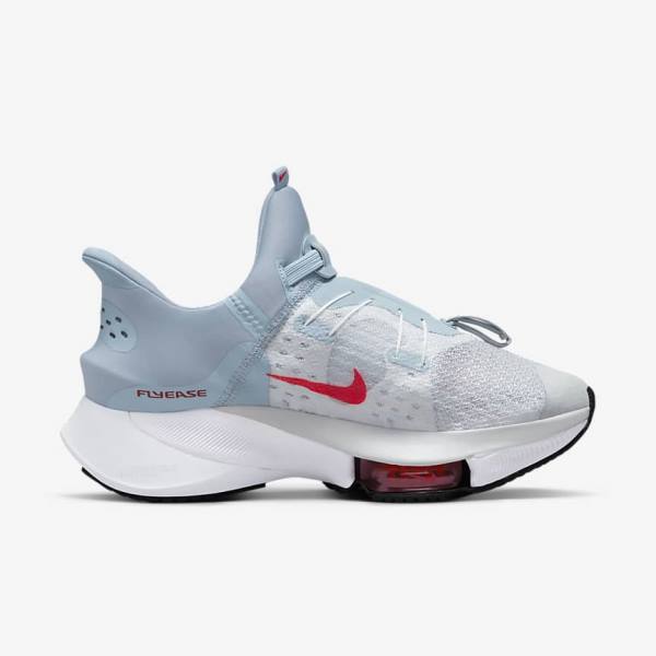 Nike Air Zoom Tempo NEXT% FlyEase Easy On-Off Cestne Bežecké Tenisky Damske Svetlo Modre Platina Biele Červené | NK465WQO