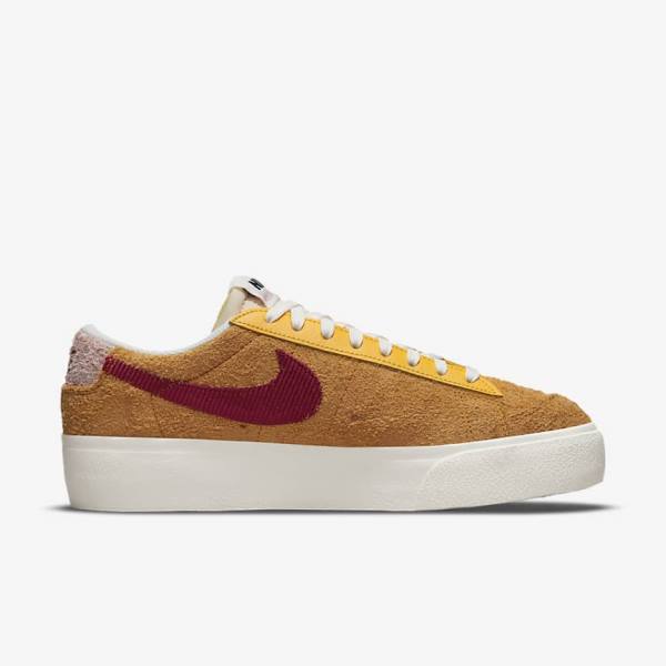 Nike Blazer Low Platforme Tenisky Damske Zlate Ruzove Bordove | NK348RDV