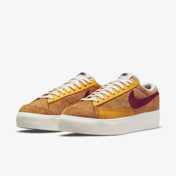 Nike Blazer Low Platforme Tenisky Damske Zlate Ruzove Bordove | NK348RDV