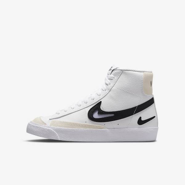 Nike Blazer Older Tenisky Detske Biele Čierne | NK857OAZ