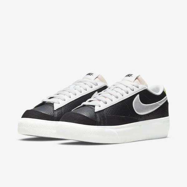 Nike Blazer Platforme Tenisky Damske Čierne Biele Zelene Metal Strieborne | NK301WNR