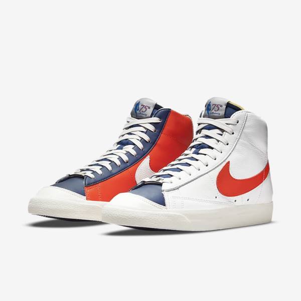 Nike Blazer Stredne 77 EMB Tenisky Panske Biele Modre Oranžové | NK509EGK